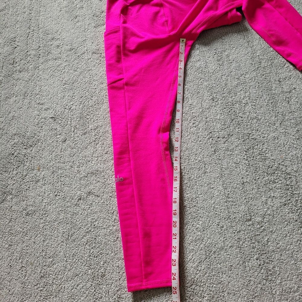 Alo 7/8 High-Waist Checkpoint Legging Size Small in Neon Pink - Picture 7 of 8